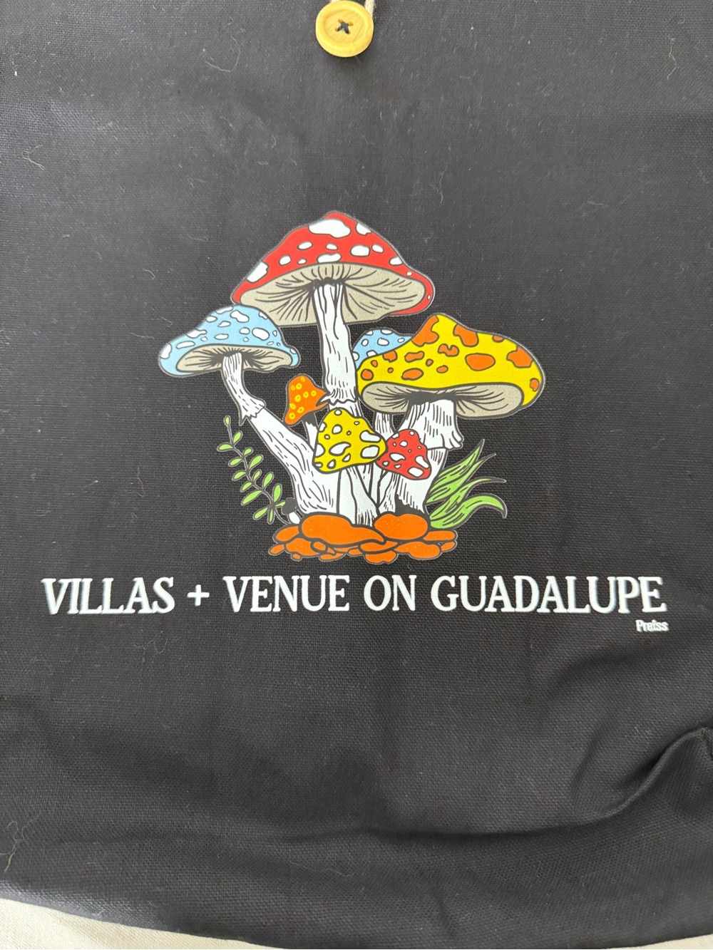 Mushroom Graphic Tote Bag with handle and button closure - Picture 2 of 12